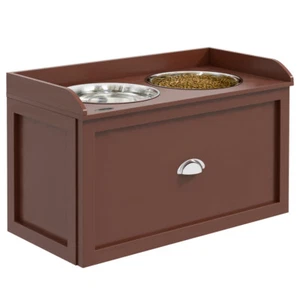 Dog Feeding Station with Storage Drawer, Dog Food Storage Cabinetfor Large Dogs - Picture 1 of 10