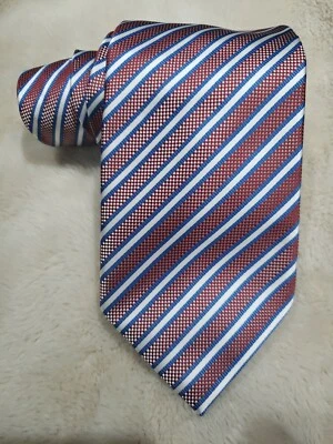 Cool Patriotic Covington Tie Red White Blue  Striped 56 x 3.5 - Image 1 of 4