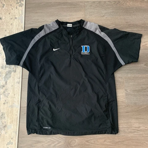 Duke Blue Devils Nike Coaches Half-Zip Pullover Jacket Black Size Large Cover