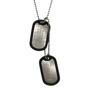 Set 2 Piastrine Militari Inox con INCISIONE Personalizzata Dog Tags Softair - Foto 1 di 5