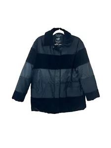 Abrigo hinchado Dupont Thermolite parche terciopelo negro L P vintage bramley sport para mujer - Imagen 1 de 4