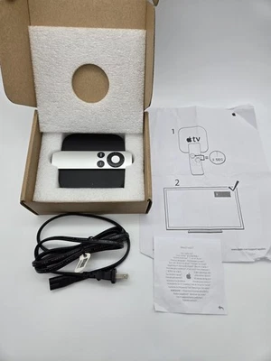 Apple TV 2nd Generation A1378 720p HD Media Streamer w/ Remote Power Cable Read - Image 1 of 4