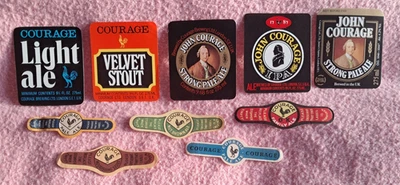 10 Courage  London Beer Bottle Labels 1950's & later - Image 1 of 2