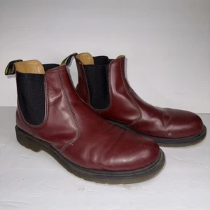 Dr. Martens Doc Boots Men 14 Red Leather Chelsea Punk Grunge 90s Distressed 2976 - Picture 1 of 8