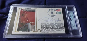 Pete Rose Cincinnati Reds Baseball Star Autographed First Day Cover PSA SLABBED - Picture 1 of 3