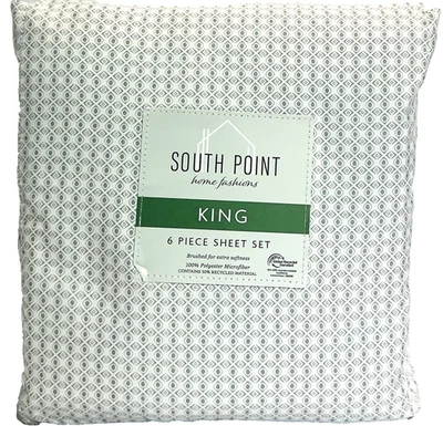 Juego completo de 6 hojas de microfibra South Point Home Fashions Ernesto Tile Foto 1 de 2