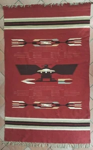 Antigua manta/alfombra grande Chimayo (90" pulgadas) - Río Grande - nativo americano  - Imagen 1 de 9