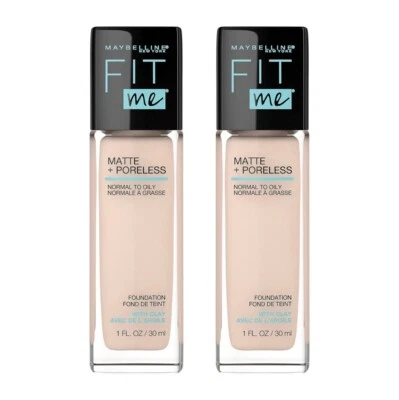 (2 Bottles) Maybelline Fit Me Matte+Poreless Foundation #122 Creamy Beige 1fl oz - Image 1 of 4