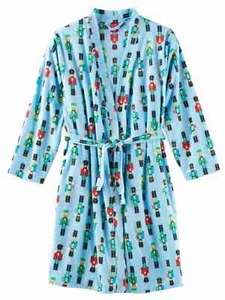 Little Boys Blue Fleece Nutcracker Bath Robe Christmas Holiday Housecoat 4 - Picture 1 of 1