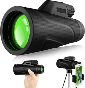 Telescopio monoculare, 12x42 Supporto monocolo e smartphone alta definizione e treppiede - Foto 1 di 6