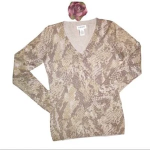 Suéter Carmen Marc Valvo Metálico Estampado Animal Pequeño Usado en Excelente Condición - Imagen 1 de 9