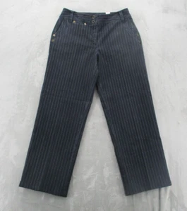 Dressbarn Relaxed Fit Chino Jeans Women's 8 Blue Dark Wash Stripe Pattern - Picture 1 of 14