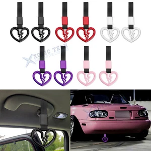 Car Handle Straps Drift Charm Rear Bumper Warning Ring Decor Bus Broken Heart - Picture 1 of 25
