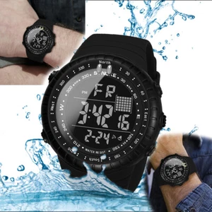 Xmas Gift Mens Digital Waterproof Wrist Watch Watch LED Military Sports Outdoor - Picture 1 of 12