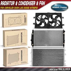 Radiator & AC Condenser &Cooling Fan Kit for Chrysler 300M LHS Dodge Intrepid - Picture 1 of 8