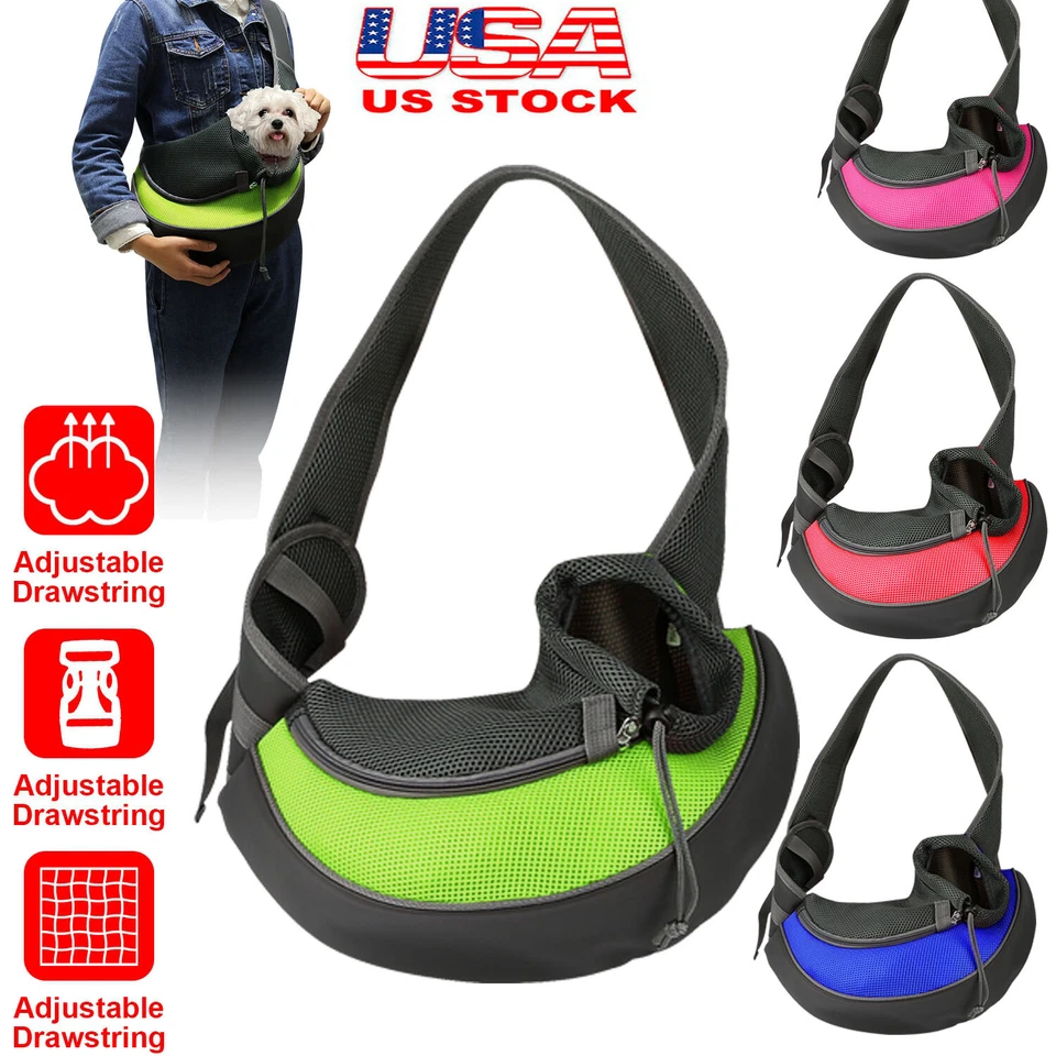 Dog Carrier Sling Bag Pet Puppy Backpack Travel Tote Mesh Hands Free Shoulder US - Image 1 of 4