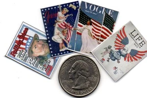 4 Mini '4th July' 'Independence Day' Magazines Dollshouse 1:12 scale OPENING - Bild 1 von 1