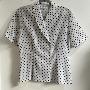 NWT Vintage 1980's St Michael's Mark's & Spencer's Polka Dot Blouse Shirt UK 12 - Picture 1 of 11