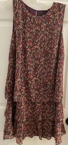 LAUREN RALPH LAUREN $135 Floral Sleeveless Tiered Layered Flounce Dress Size 6 - Picture 1 of 4