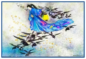 The Star Lovers by Warwick Goble Counted Cross Stitch Chart Pattern - Picture 1 of 4