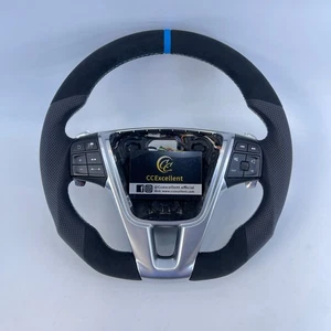 Für 2011-2019 Volvo V60 R S60 XC60 XC70 S80 V40 Brauch Leder Lenkrad - Picture 1 of 9