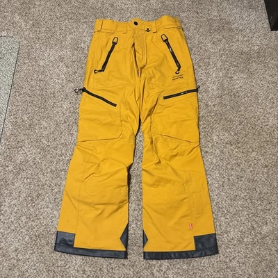 Pantalones amarillos de esquí Volcom Gore-Tex para hombre, a prueba de agua, ventilación, bolsillos, talla M Foto 1 de 4