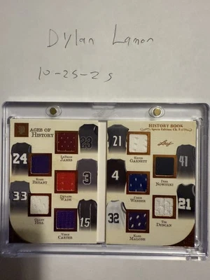 2025 Leaf History Book Pages of History  Game Used Jersey 1/25 LeBron Kobe - Image 1 of 2