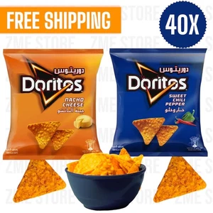 40 Pack X Doritos Chips Tortilla 14g(20x Nacho Cheese + 20X Sweet Chili) دوريتوس - Picture 1 of 8
