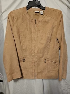 Kim Rogers Brown Suede Jacket Size Large - Picture 1 of 7