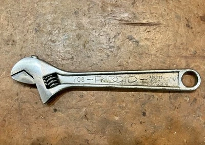 Vintage Ridgid Tools • 708 • Chave Ajustável 8" • Ridge Tool Co. • EUA - Imagem 1 de 4