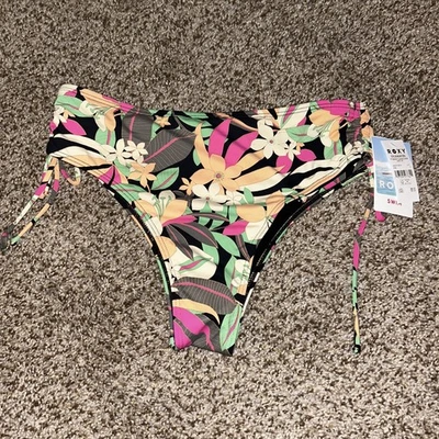 NWT ROXY PT Beach Classics Lace Up  Bikini Bottom Size Small - Image 1 of 3