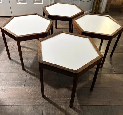 1960s MCM Hexagonal Side Tables Designed by Hans C. Andersen, Set Of 4 - Image 1 of 4
