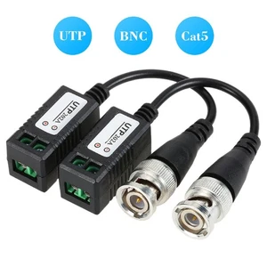 CCTV Coax CAT5 Camera CCTV Passive BNC Video Balun To UTP Transceiver Connector - Photo 1/9
