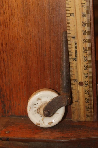 Antique Porcelain Wheel Roller 1-1/2" Caster Cover