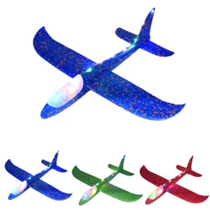 4x Wurfgleiter XXL Flugzeug Styropor Flieger LED Licht Kinder Spielzeug 48cm - Bild 1 von 7