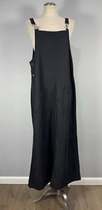 Ashly Brent Dress Womens Large Black Solid Sleeveless Over-All A-Line L - Picture 1 of 22