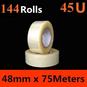 144 x HD Packing Tape Packaging Clear Sticky Sealing Tapes 48mm 75M transparent - Picture 1 of 2