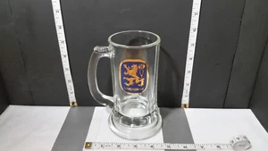 Lowenbrau Beer Stein - Clear w/Blue Gold Shield Great Condition - Picture 1 of 12