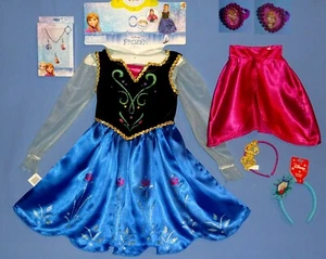 Disney Frozen Anna costume dress girls 4-6X-cape-vest-petticoat-ACCESSORIES-LOT - Picture 1 of 12
