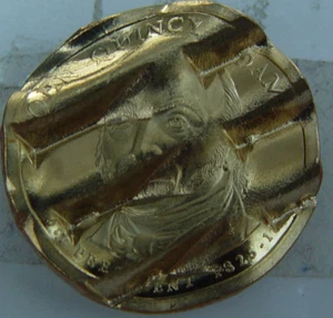 2008 John Q Adams **Double Struck** (**Proof**) Waffled Dollar Coin - Lot P Book - Picture 1 of 2