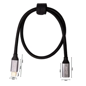 USB 3.1 Câble 100 CM Type C Connecteur À Fiche Tressé Adaptateur en Noir - Bild 1 von 7