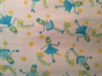 Dancing girls tinker bell angel star crown fleece fabric, 60" by 31.5" - Image 1 of 4