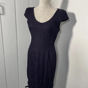 Reiss Womens Size 12 Blue Dress Lace Shoulder Pads Party 18" Pit to Pit - Picture 1 of 6