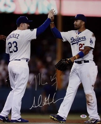 Adrian Gonzalez & Matt Kemp Signed Dodgers 16x20 Photo PSA/DNA COA Picture Auto - Image 1 of 4