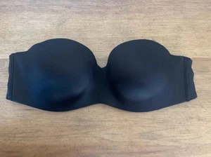 PINK Victoria's Secret Black Logo 32DD Wear Everywhere Strapless Light Line Bra - Picture 1 of 2