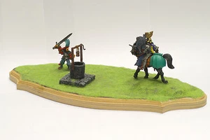 WARHAMMER BRETONNIA DIORAMA KNIGHT VS WARRIOR VINTAGE METAL AMAZING PRO PAINTED - Imagen 1 de 1