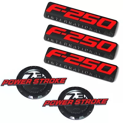 5 OEM 7,3 L POWERSTROKE + emblema internacional F-250 se adapta a insignia roja F250 Foto 1 de 4