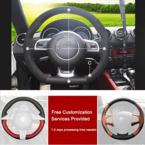 Custom made PU Leather Steering Wheel Cover Stitch on Wrap For Audi TT 2008-2013 - Picture 1 of 11