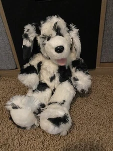 Noah's Ark Animal Workshop  Puppy Dog 15” Plush Spotted Black And White Dog - Picture 1 of 7