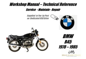 Manual de taller de reparación de servicio BMW R45 R 45 USB 1978-1985 - Imagen 1 de 9